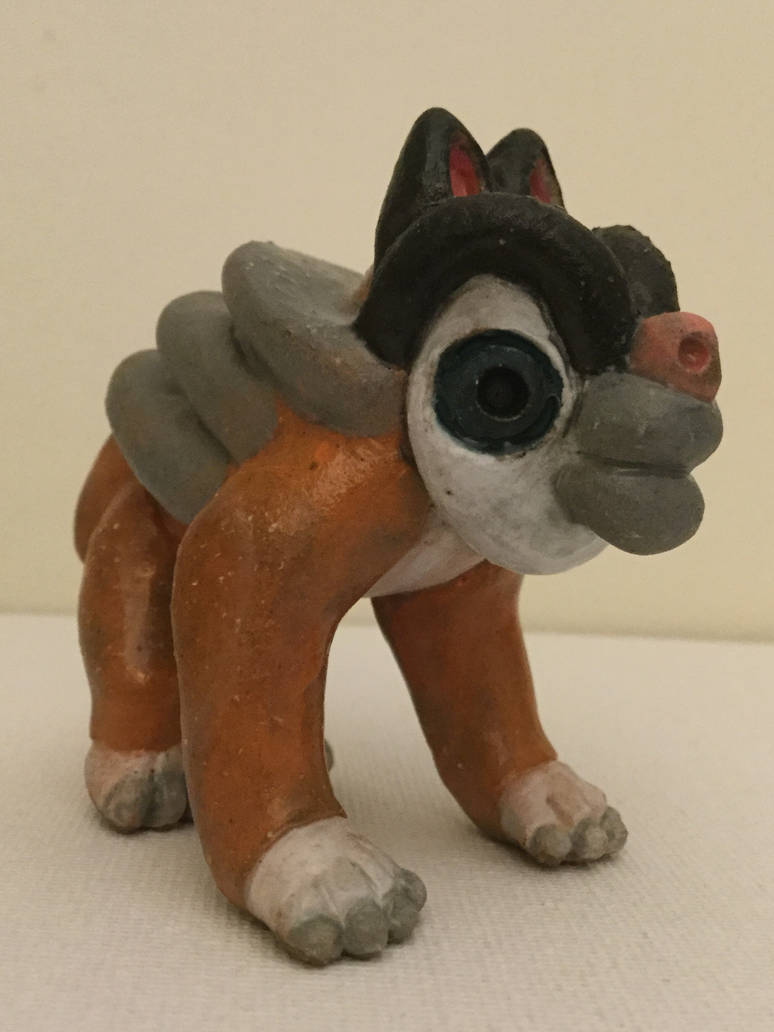 Orange Racoon Creature Angled Front View by BassoeG on DeviantArt