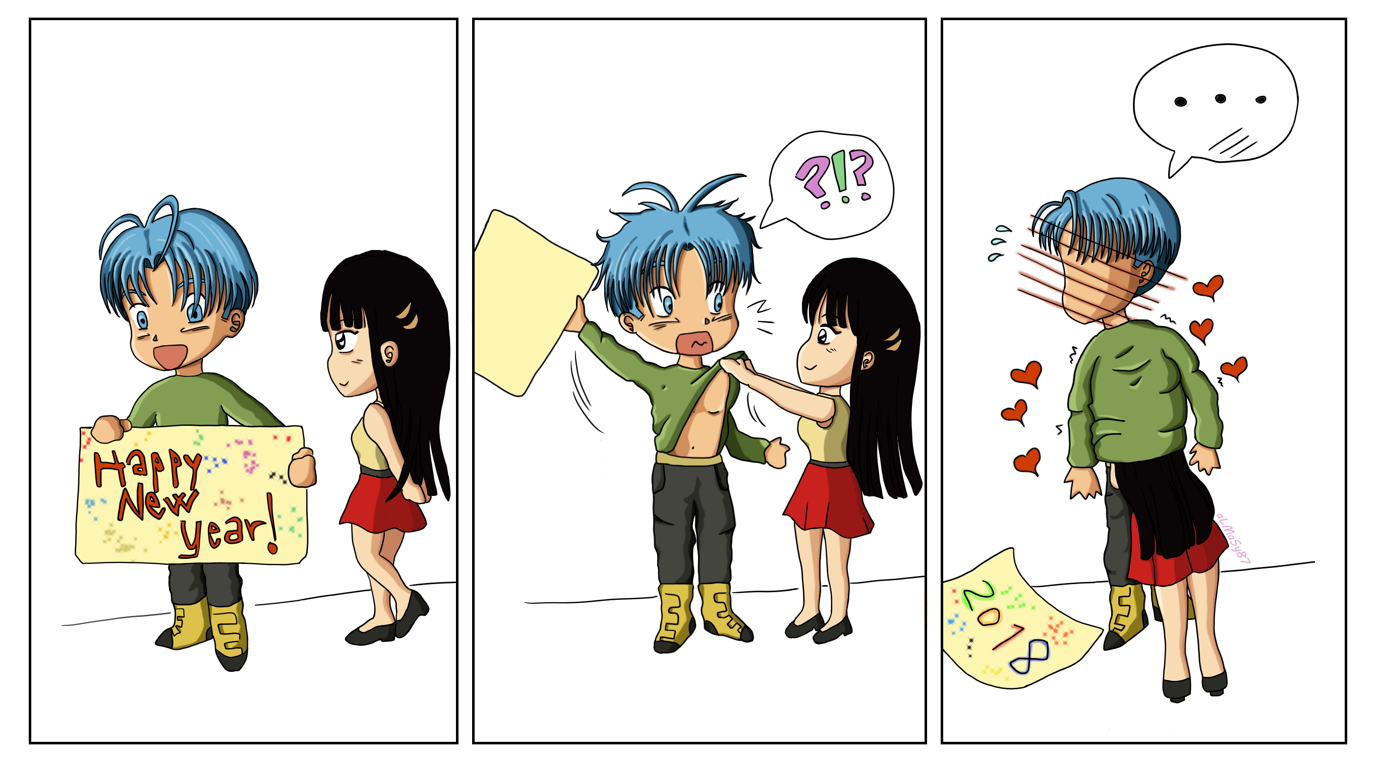 Trunks*Mai Happy New Year! by almasy87 on DeviantArt