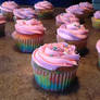 More rainbow cupcakes~