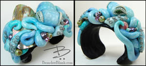 Porcelain Blue Polka Dots Octopus Cuff