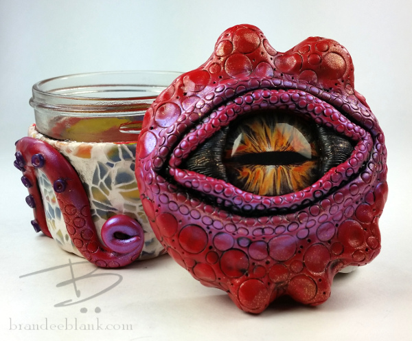 Red Confetti Octopus Stash Jar