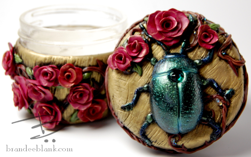 Beetle and Roses Stash Jar