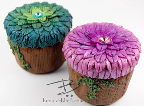 Ombre Wooden Floral Jars
