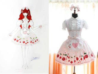 Dolly Cherry - Sweet lolita high waist skirt