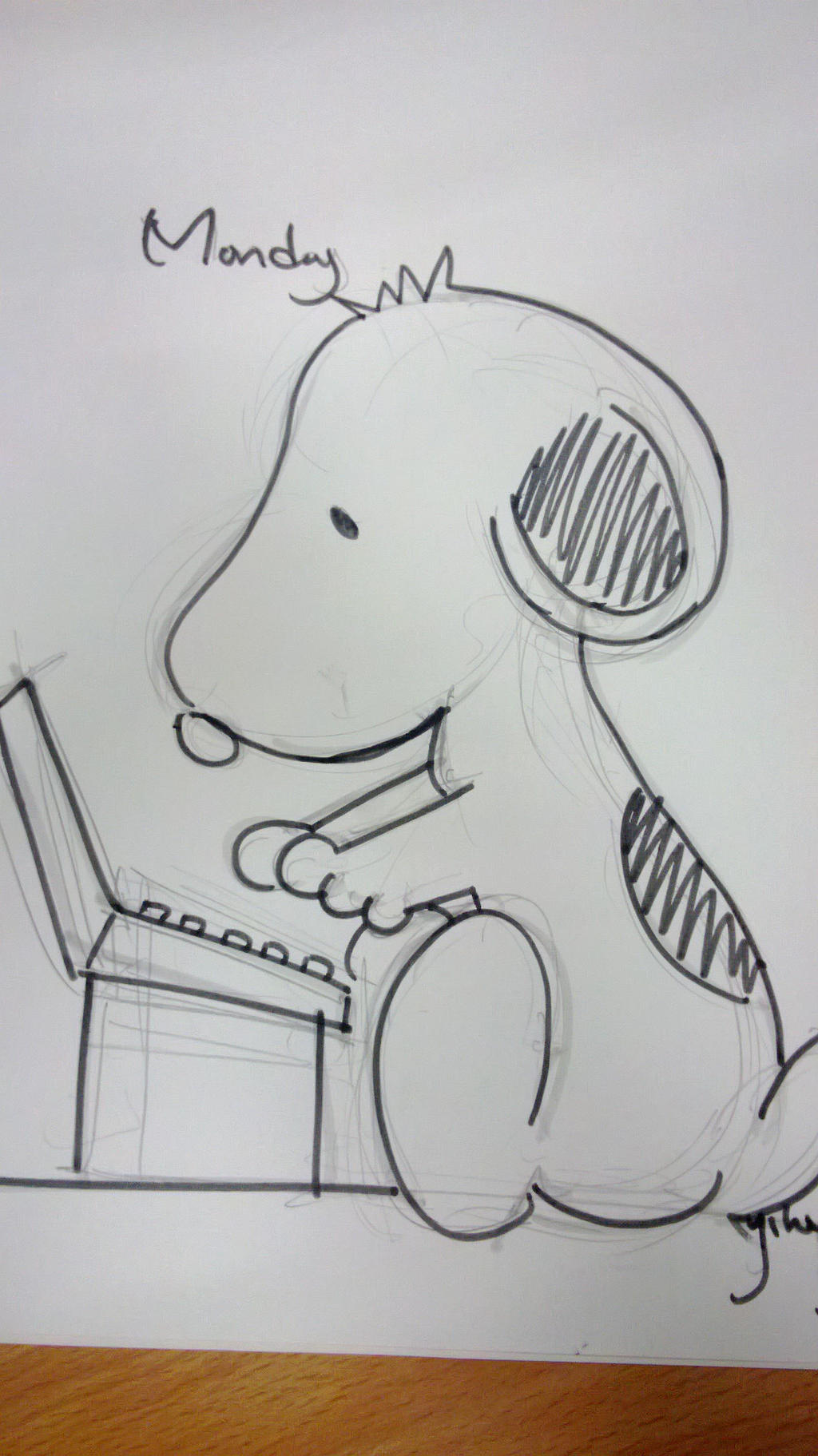 Snoopy typing ! by yihong27 on DeviantArt