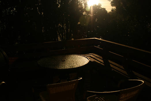 terraza en la lluvia