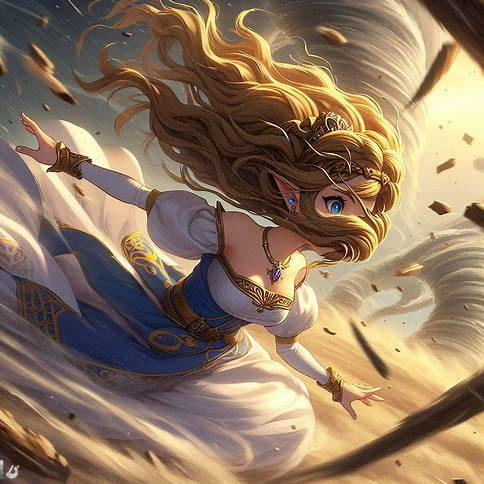 Princess Zelda in dust storm by Fumikagee on DeviantArt