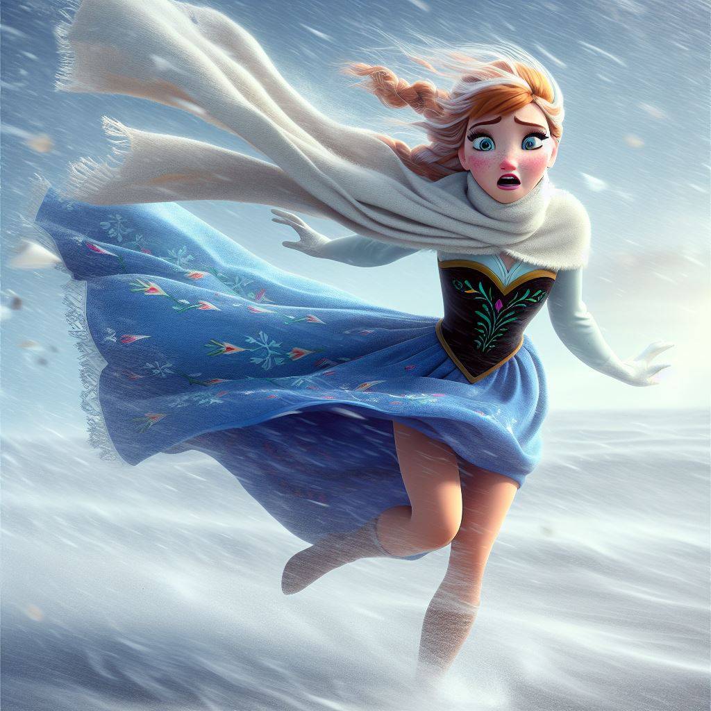 Anna Out Cold Anna in a blizzard windy dress by Fumikagee on DeviantArt