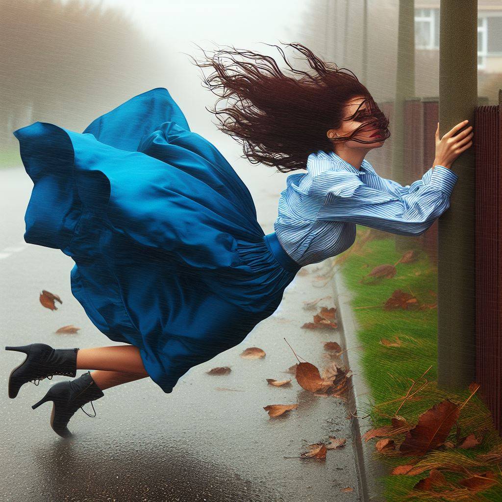 Windy blue satin skirt in storm and blouse by Fumikagee on DeviantArt