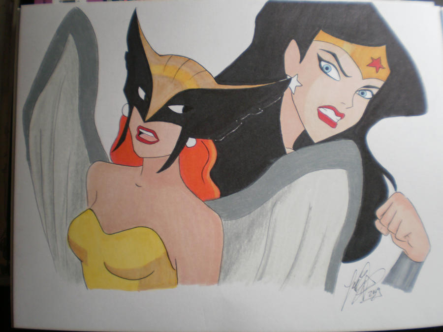 Wonderwoman and Hawkgirl