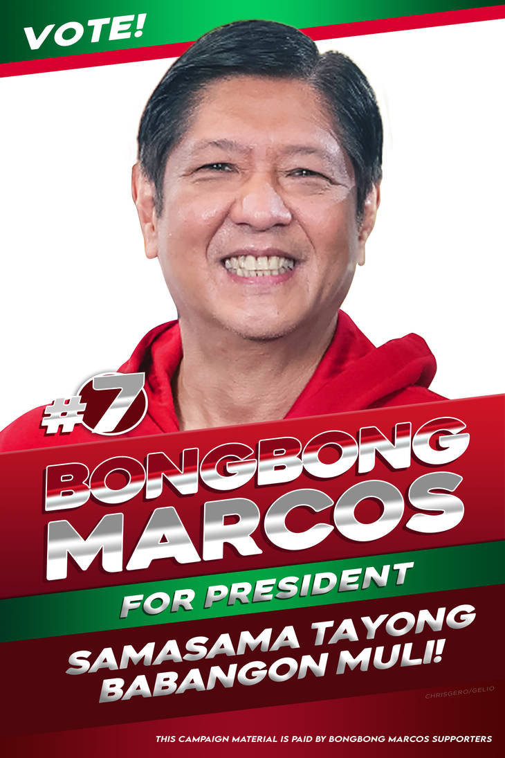Bongbong Marcos for President 2x3ft poster123 by chrisgyro on DeviantArt