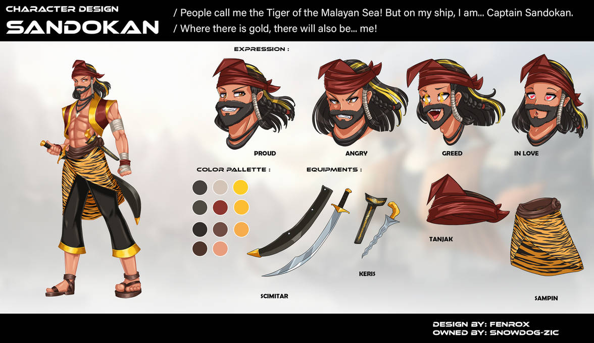 Sanduko Character Character Commission - Sandokan by FenRox on DeviantArt