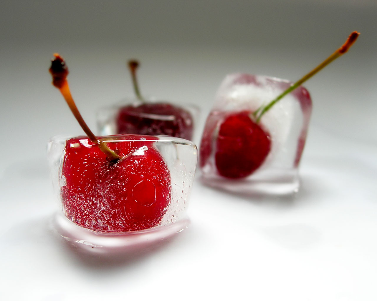 The frozen sweet cherry