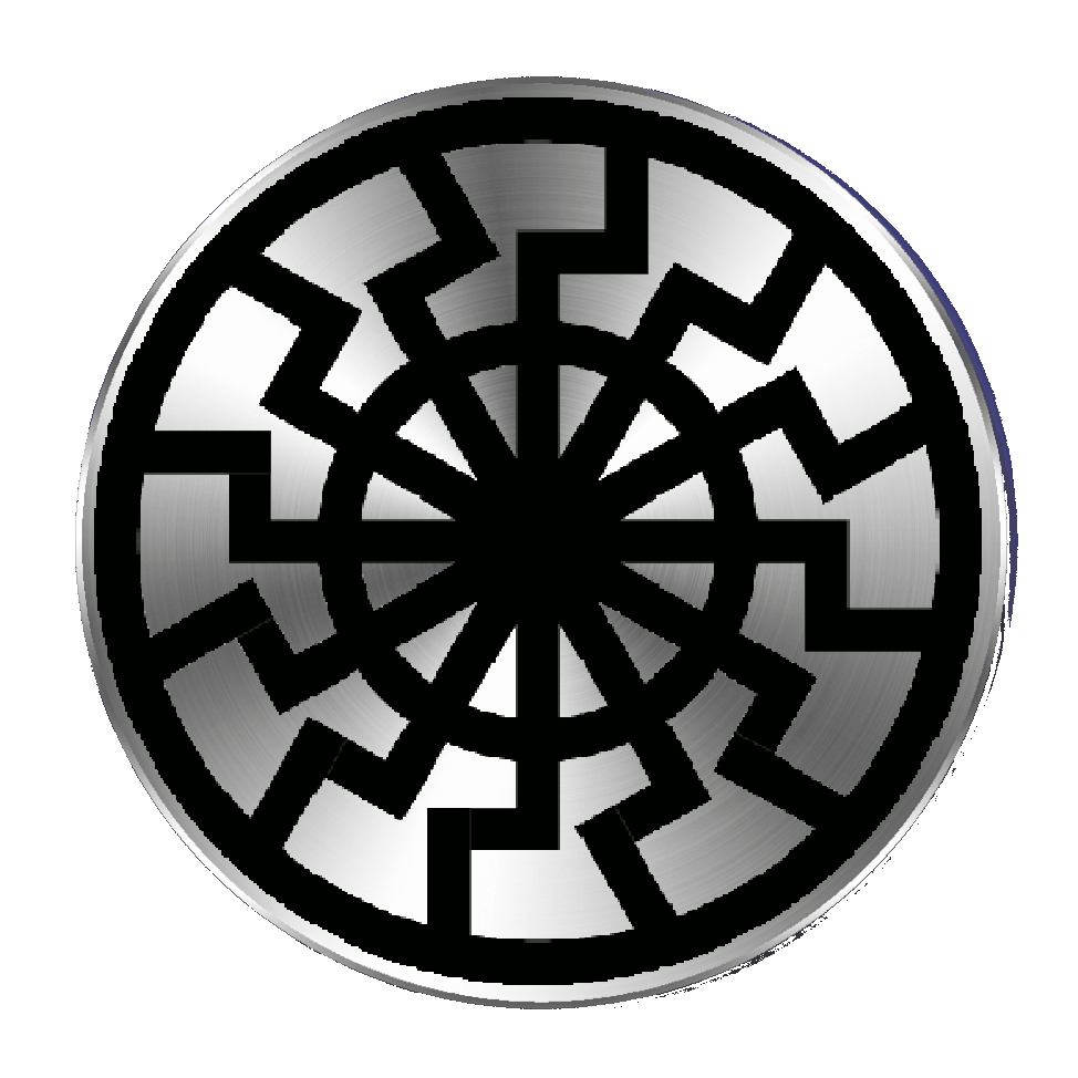 rotating metal black sun disk by