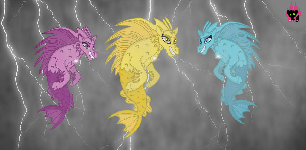 Mlp Sirens Deviantart My Little Pony The Dazzlings/Sirens by LeahHellhound on DeviantArt