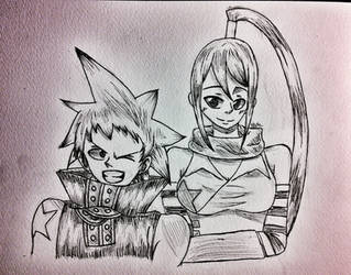 Black Star and Tsubaki Nakatsukasa from Soul Eater