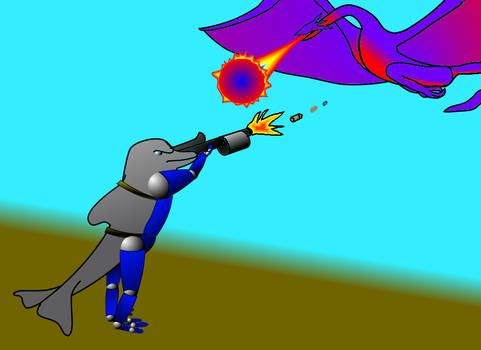 Dolphin Vs Dragon (colored)