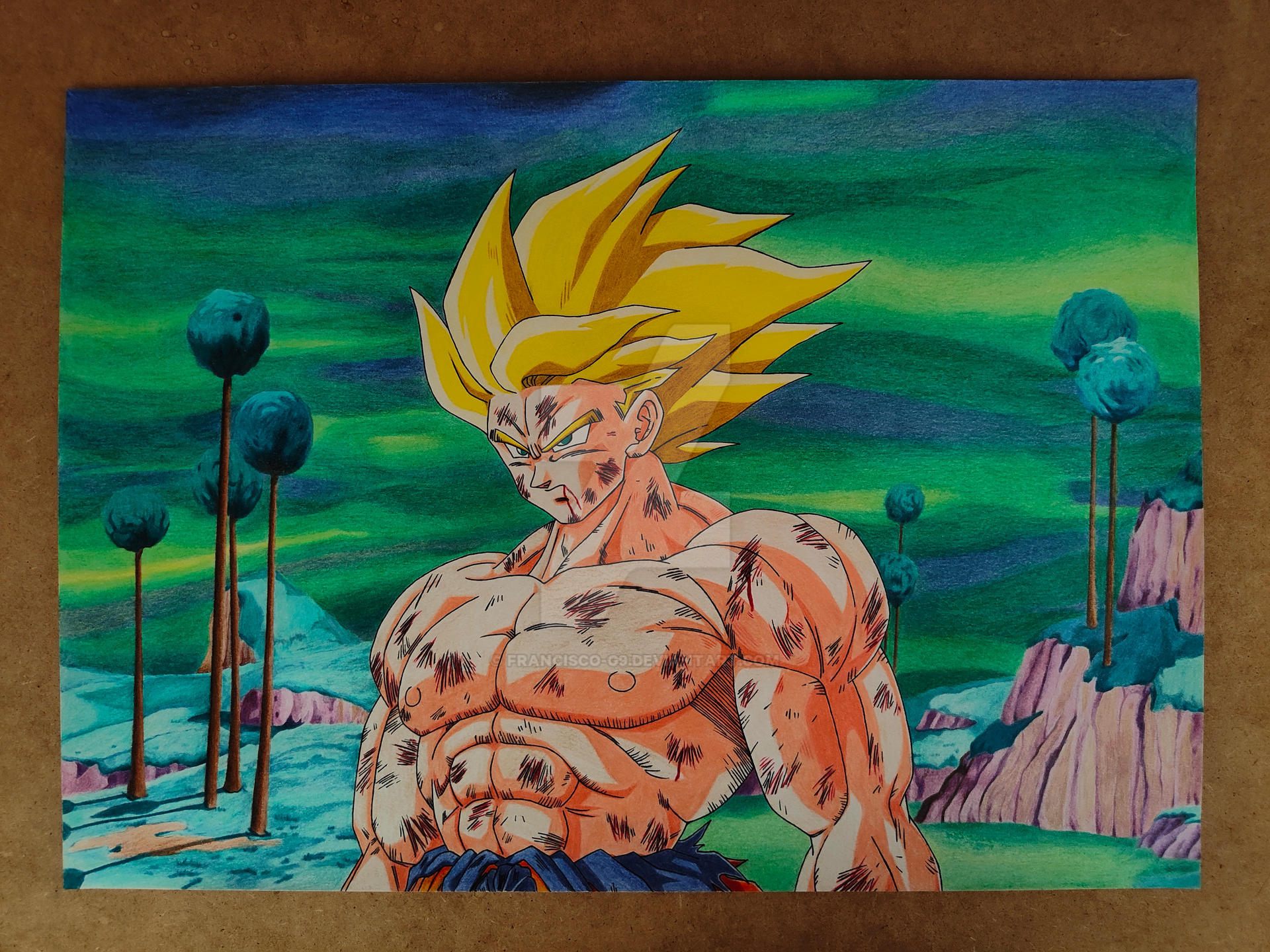 Dibujo de Goku en Super Saiyan en Namek by Francisco-G9 on DeviantArt