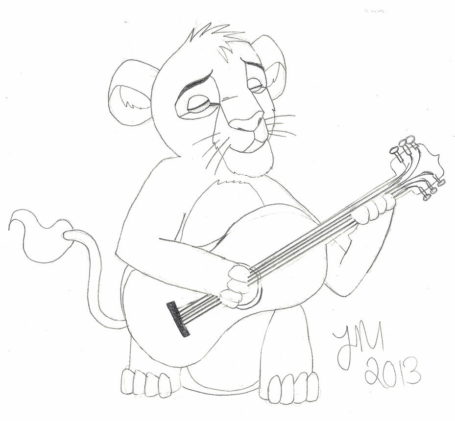 Simba Playing Guitar by basenjiboy on DeviantArt