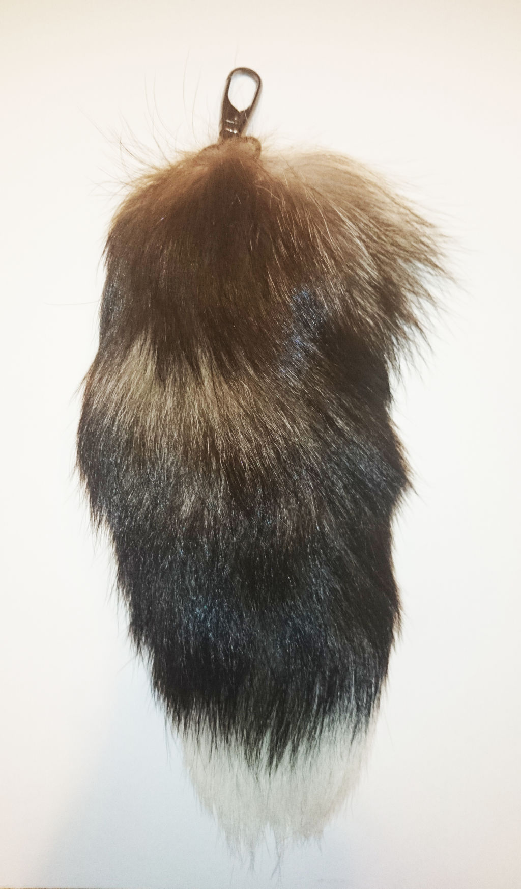 Repurposed fur tail bag charm