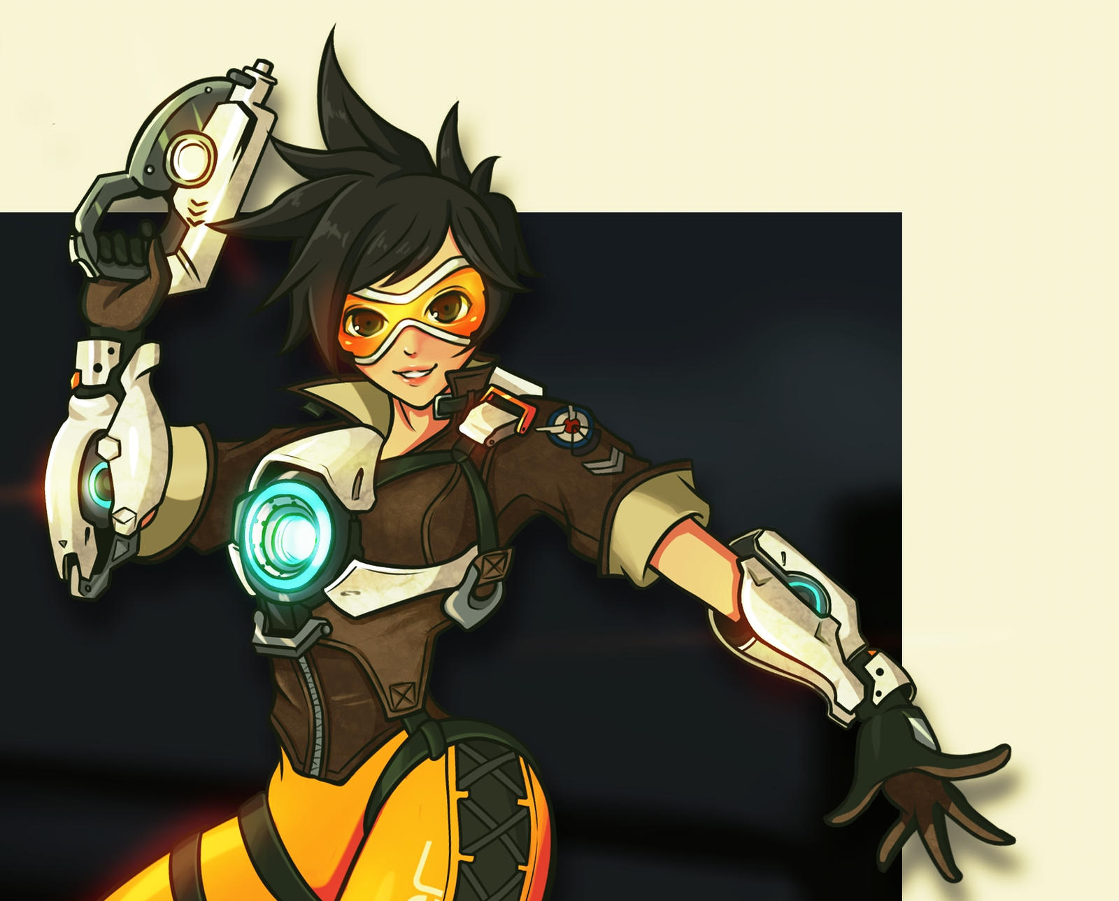 Tracer Deviantart Tracer Overwatch Fanart - close up vers by KucingKecil-Cabin on DeviantArt