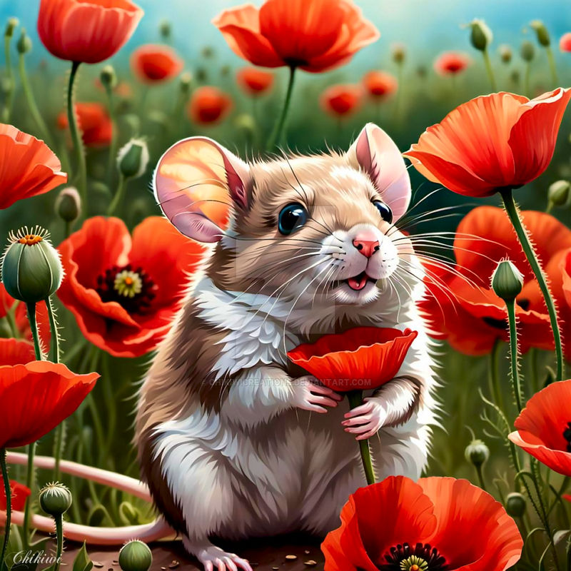 Poppy Mouse Tools Mouse in the Poppies by ChikiwiCreations on DeviantArt