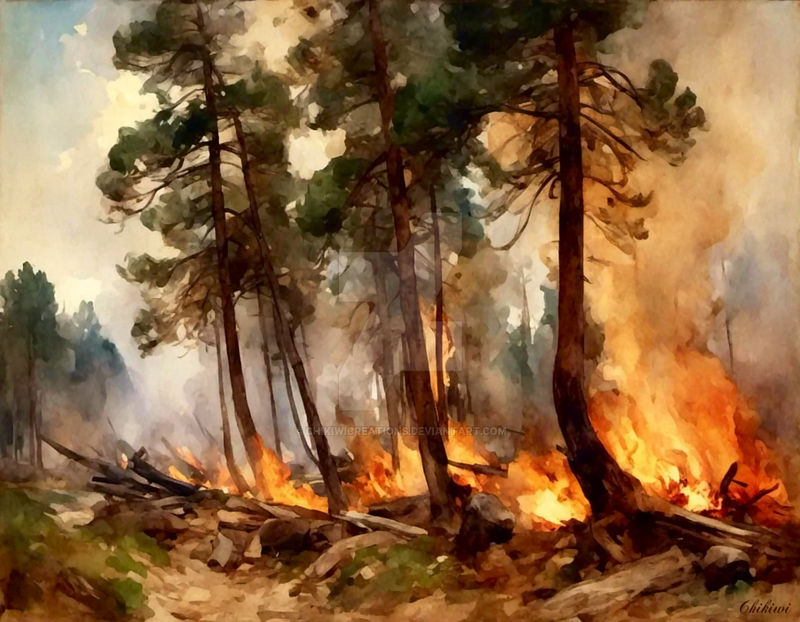 Forest Fire by ChikiwiCreations on DeviantArt