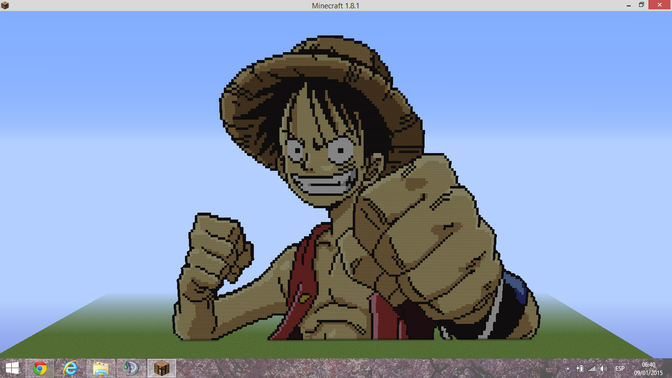 Рисунок луффи по клеточкам