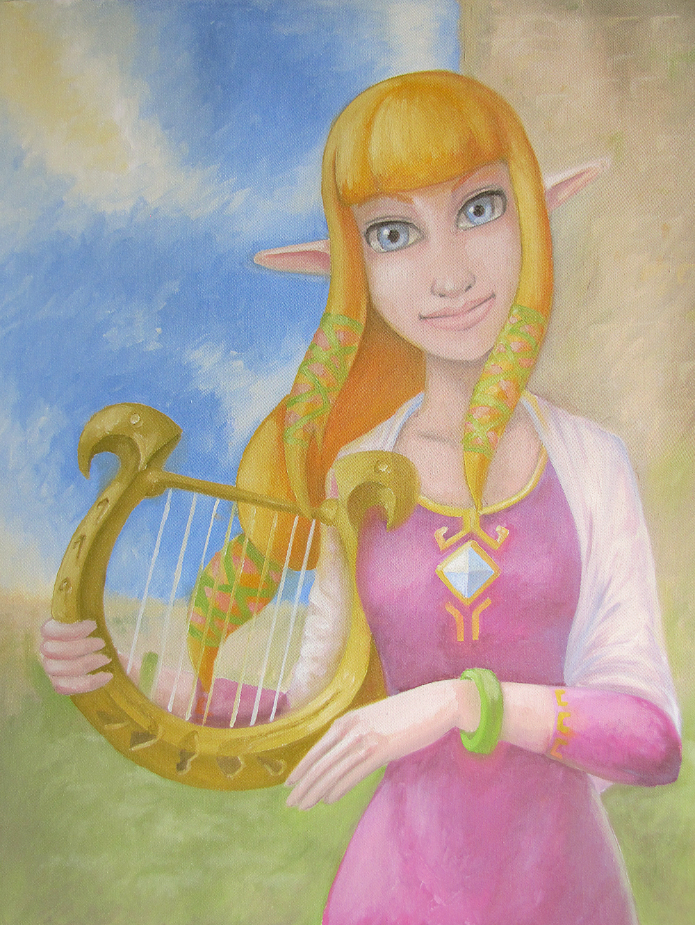 Skyward Sword Zelda in oils