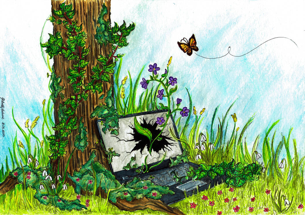 Nature vs Technology by GrabiellaArt on DeviantArt