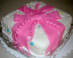 Pink Present cake