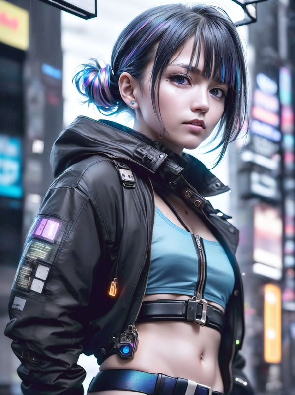 Cyberpunk Inspired Anime Girl by HisapiAI on DeviantArt