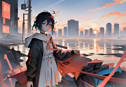 Anime Girl Cityscape #1