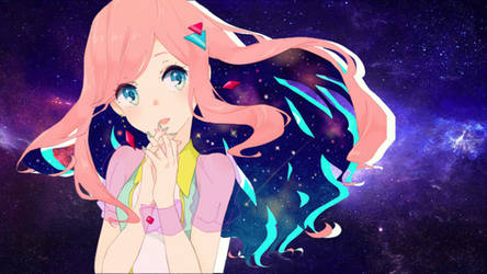 Galaxy Desktop Wallpaper Anime Girl Edit