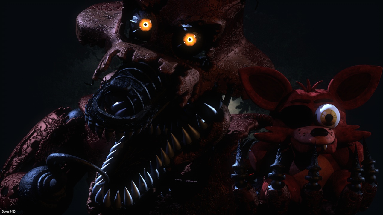 Withered Foxy e Nightmare Foxy Referência SFM papel de parede HD