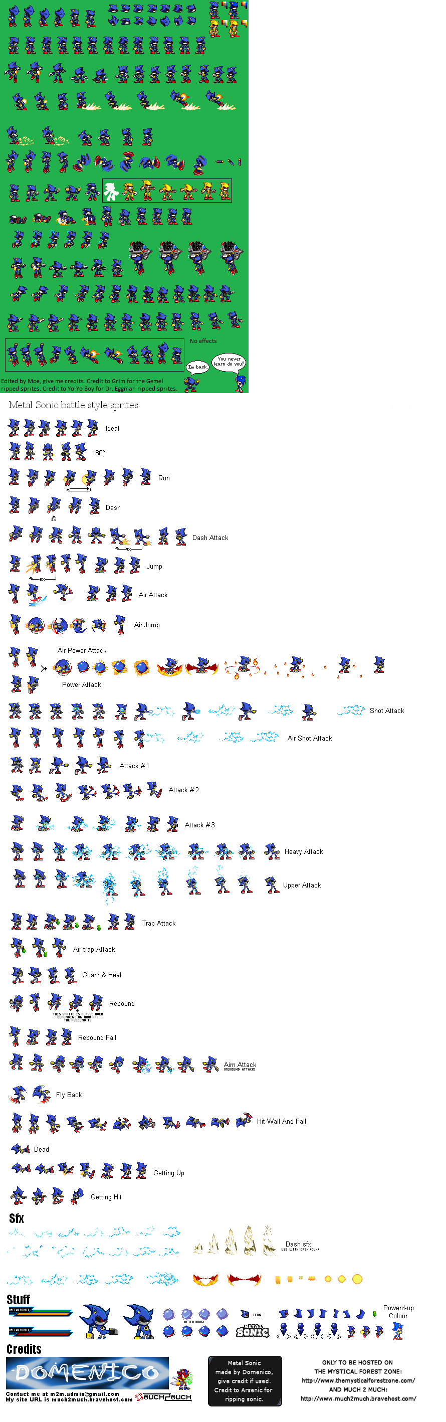 Metal sonic custom sonic battle sprites sheet by Metalsonicomaewa