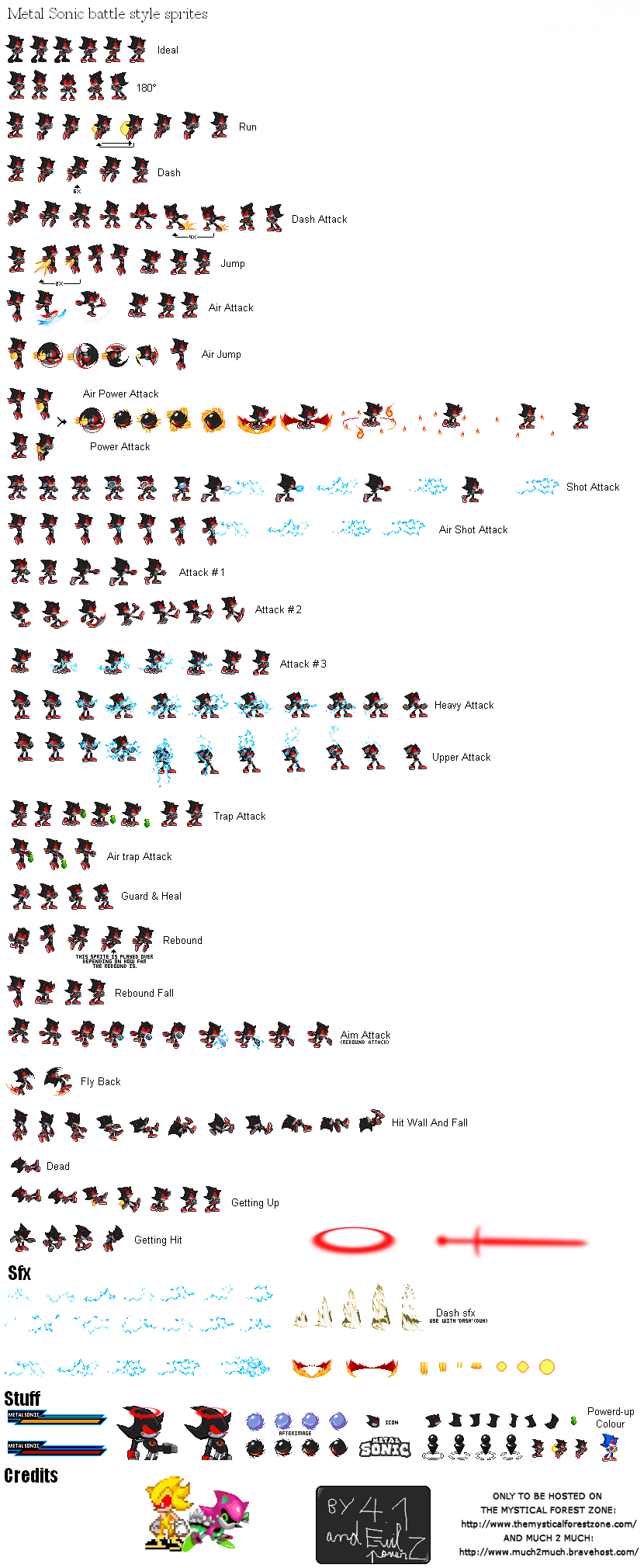 Metal sonic custom sonic battle sprites sheet by Metalsonicomaewa