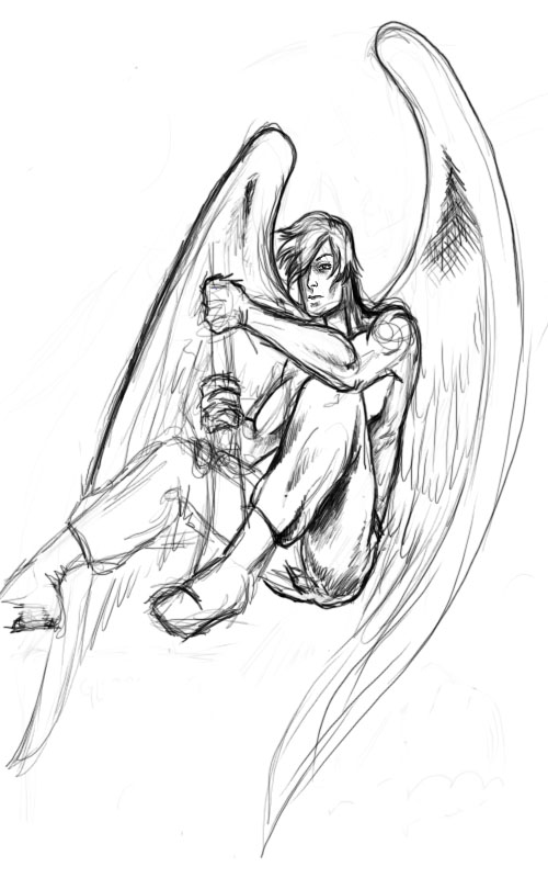 Tattoo Design - Angel Soldier