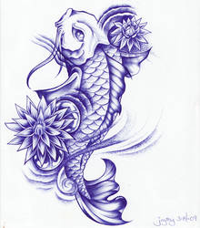 Ball Point Koi and Lotus