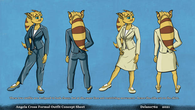 Angela Cross, Formal Outfit, Concept Sheet