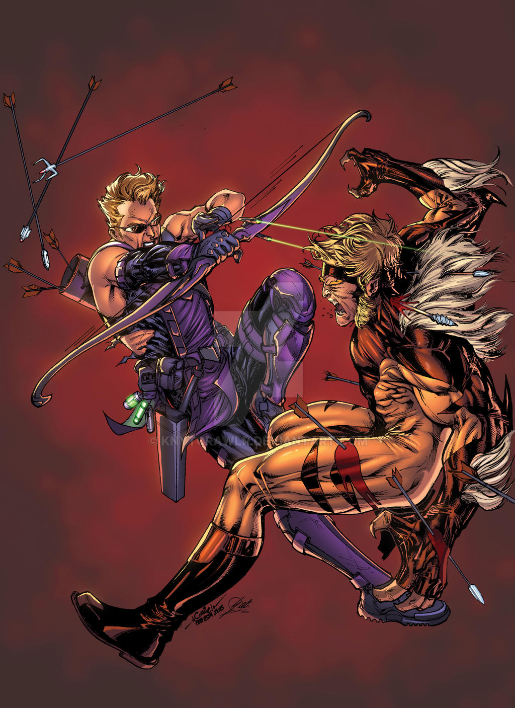 hawkeye vs sabretooth by spiderguile-d8k5vvp XGX