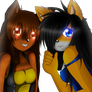 Pau the Dragonwolf and Mari the Cat version furry: