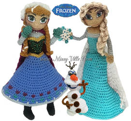 Disney's FROZEN - Elsa, Anna, Olaf Crochet SET