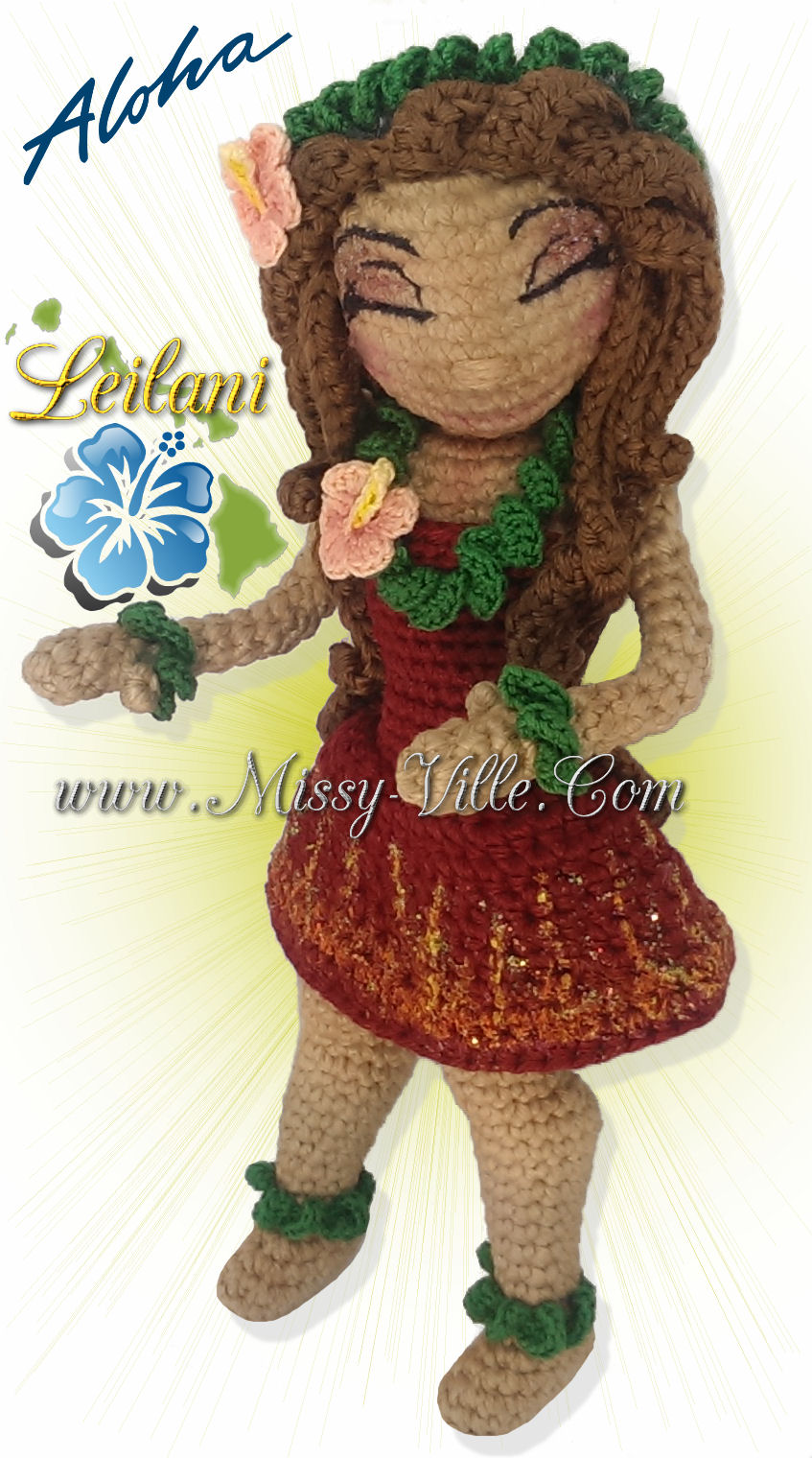 Leilani ~ Hawaiian Hula @ Sunset - Crochet Doll