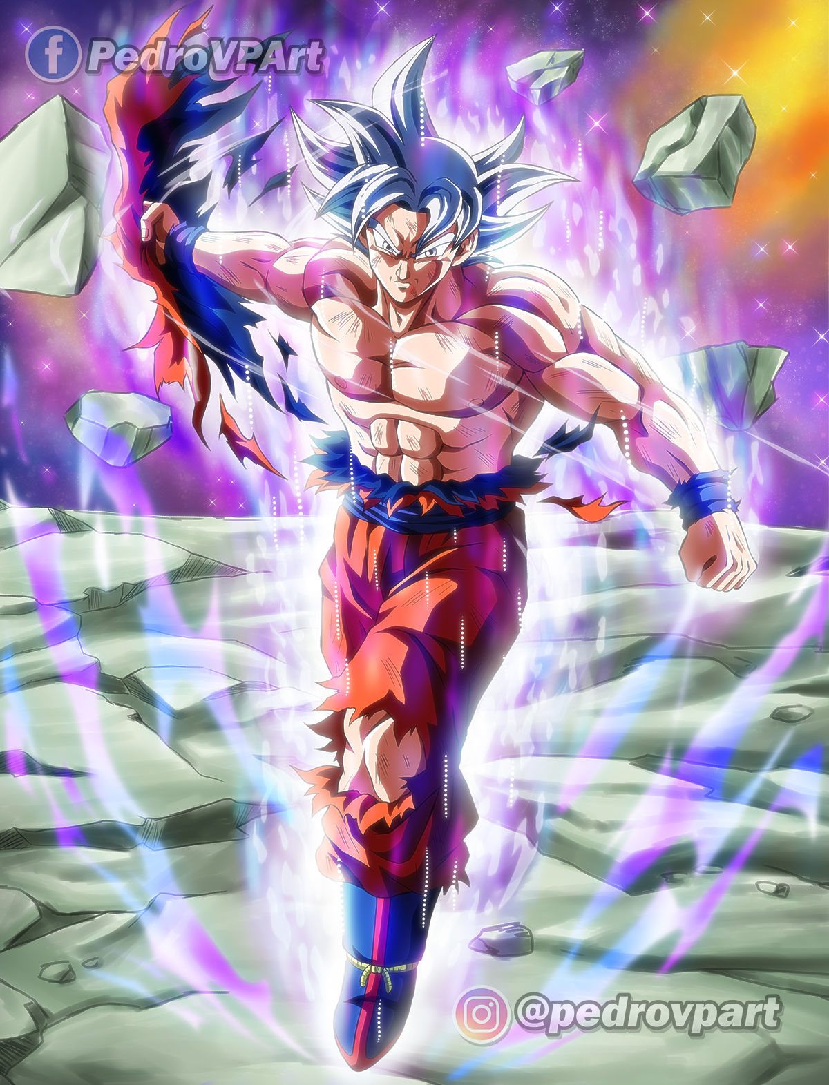 Quadro Goku Instinto Superior Dragon Ball Ultra Instinct Art