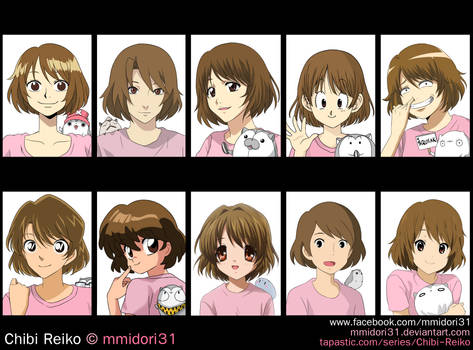 Chibi Reiko in different anime styles