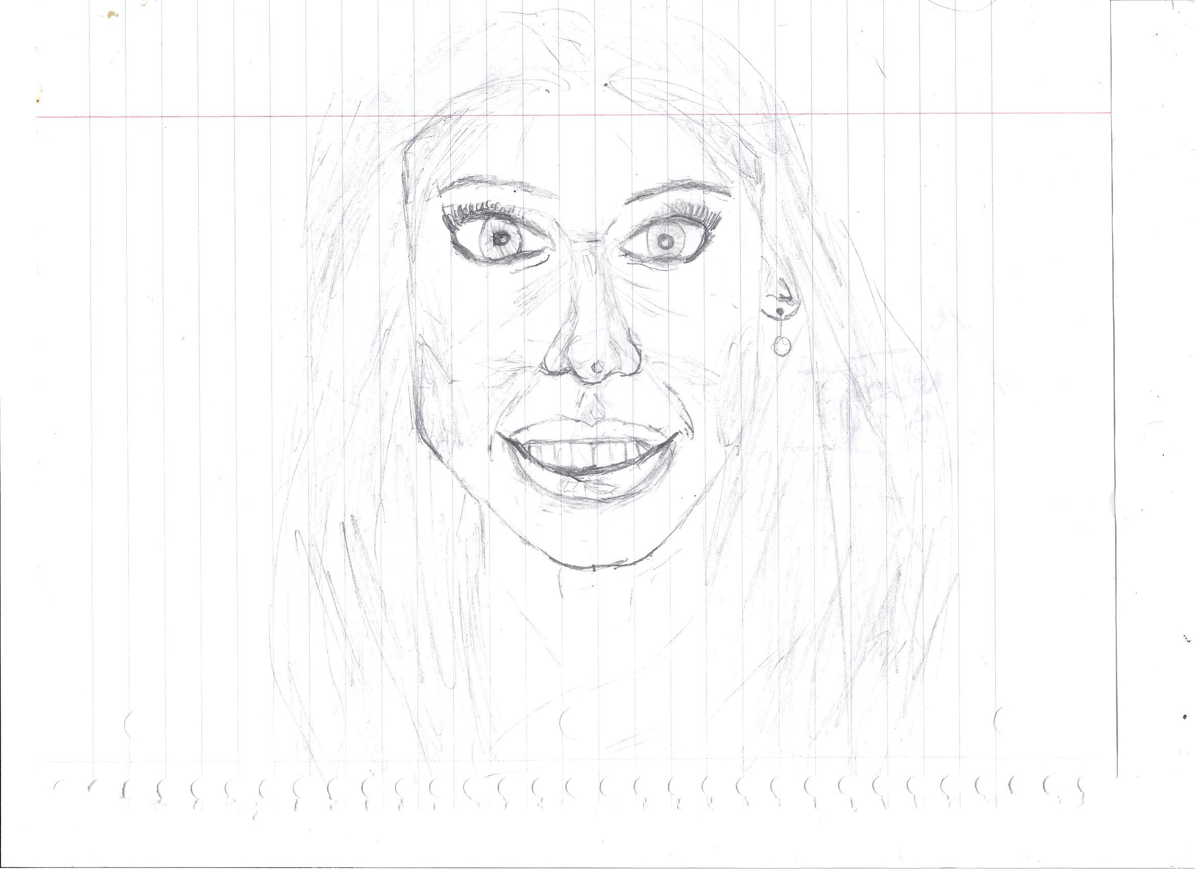 Female Face ( Scan in Lined Paper) by VicodinAndScotch on DeviantArt