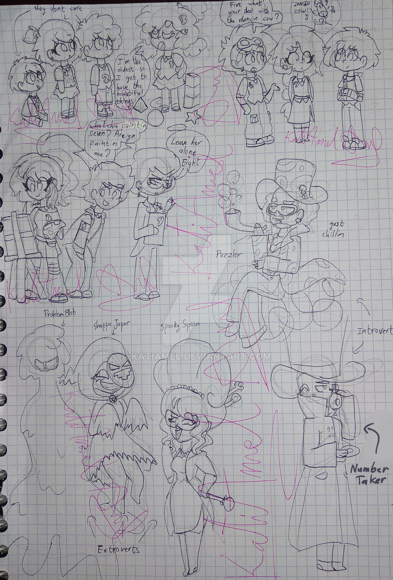 Numberjacks Designing Humans Humanized Numberjacks doodles by KatiAmel on DeviantArt