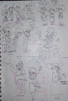 Humanized Numberjacks doodles