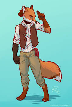 [Commission] Pirate fox fullbody sketch